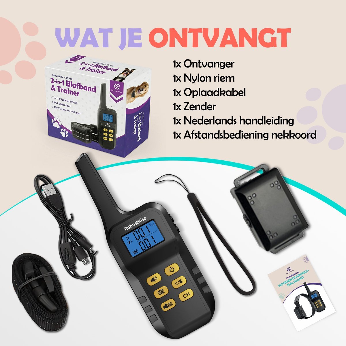 Anti Blafband Hond - Zonder Schok - Robustrise - X3 Pro - Robustrise.nl