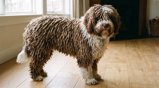Spaanse Waterhond met koordvacht in losse strengen