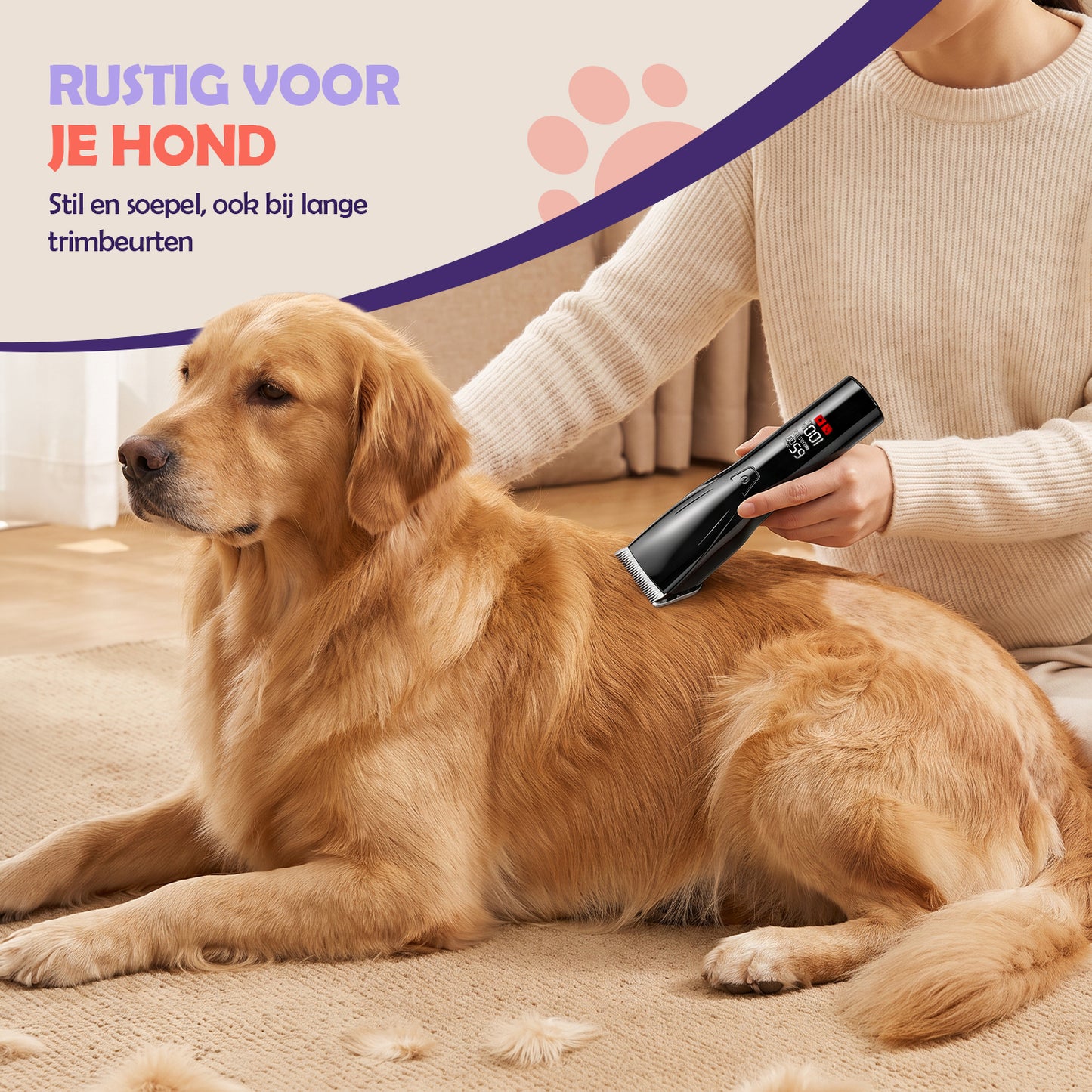 Robustrise Professional Hondentondeuse – 6500 RPM – 4 Snelheden – Draadloos