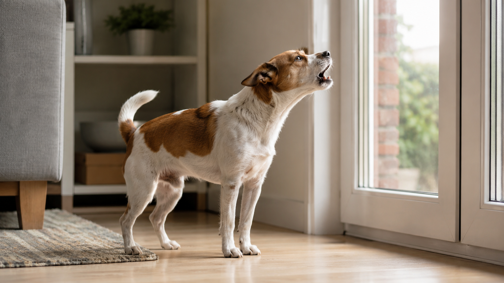 Hond wacht bij de deur wanneer baasje weg is