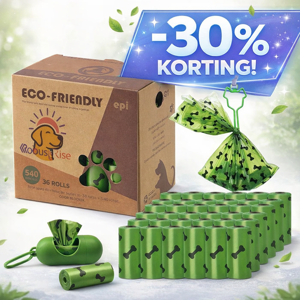 Gebruik code: "Poepzakjes" tijdens de checkout voor 30% korting op je bestelling van hondenpoepzakjes!