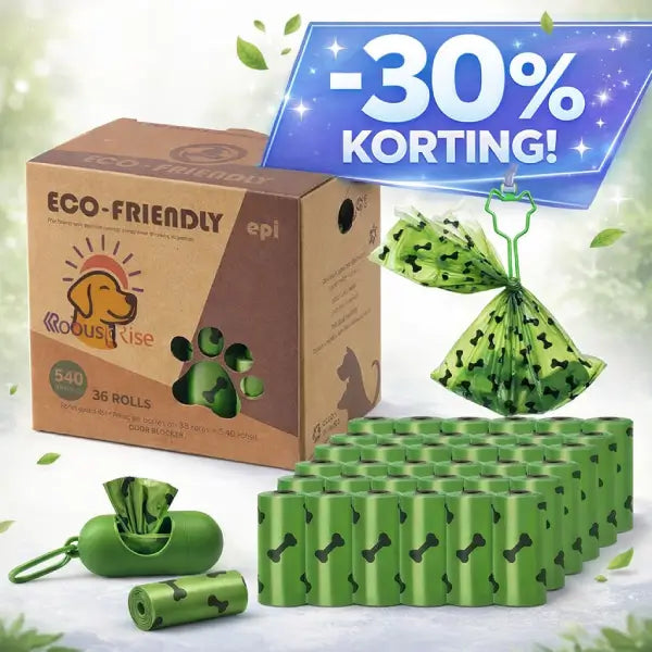 Gebruik code: "Poepzakjes" tijdens de checkout voor 30% korting op je bestelling van hondenpoepzakjes!