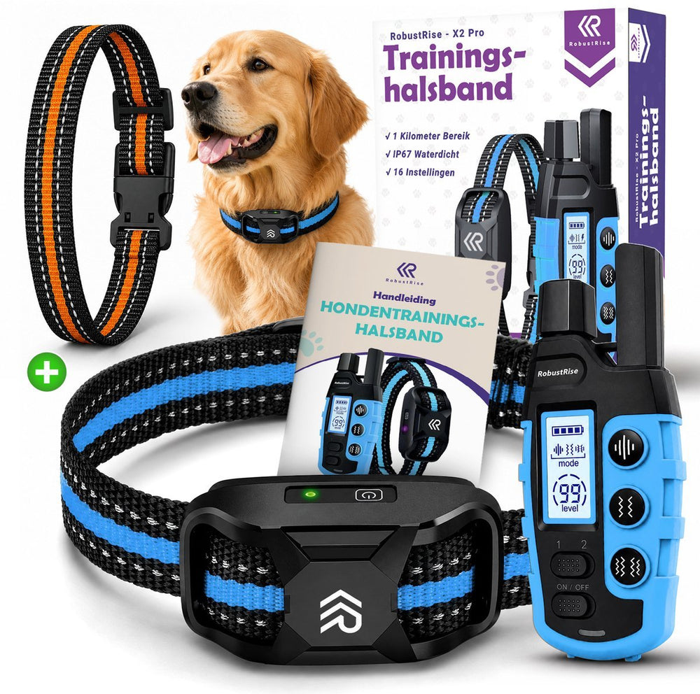 Anti Blafband Hond Zonder Schok - X2 Pro Blauw | Robustrise - Robustrise.nl