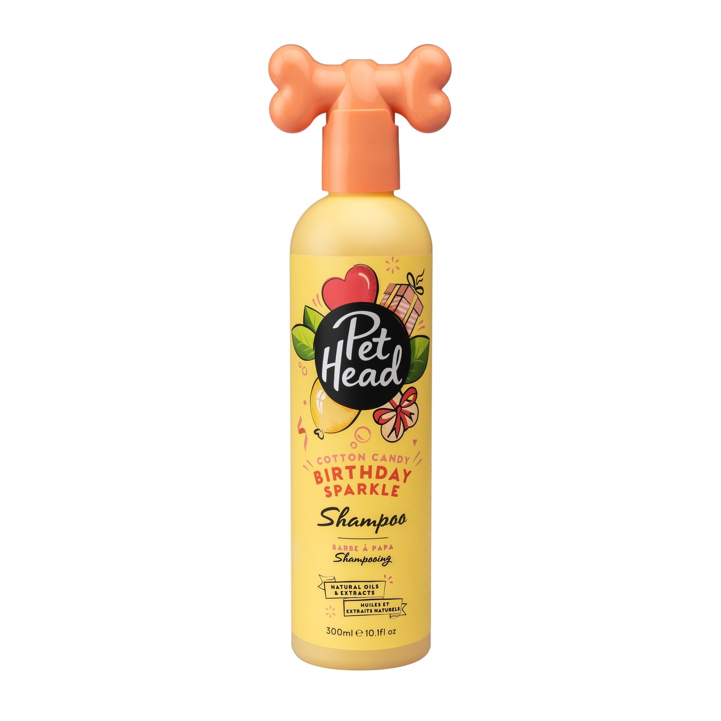 Pet Head Birthday Sparkle hondenshampoo 300 ml, gele fles met bothandvat