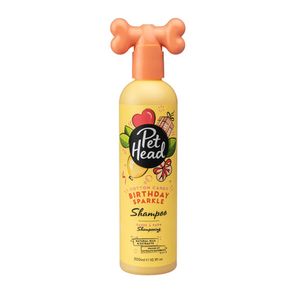 Pet Head Birthday Sparkle hondenshampoo 300 ml, gele fles met bothandvat