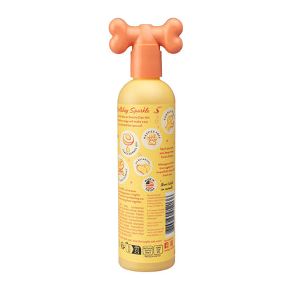 Achterkant van de Birthday Sparkle hondenshampoo met etiket