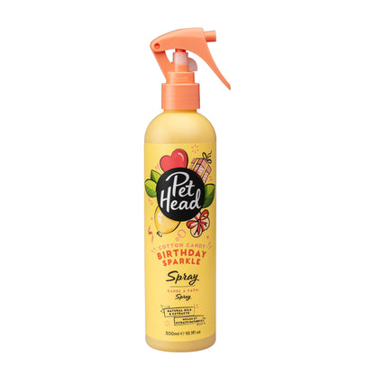 Pet Head Birthday Sparkle vachtspray 300 ml, gele sprayflacon