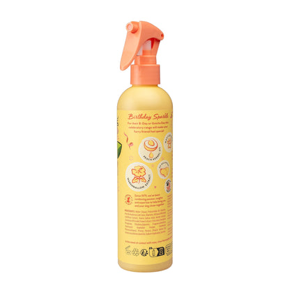 Ingredientenzijde van de Birthday Sparkle vachtspray