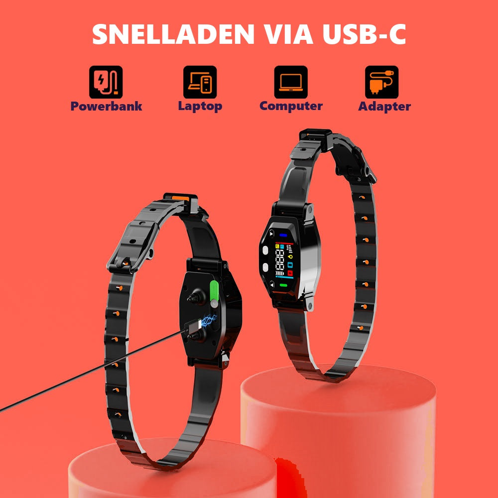 Snelladen via USB-C met de meegeleverde kabel