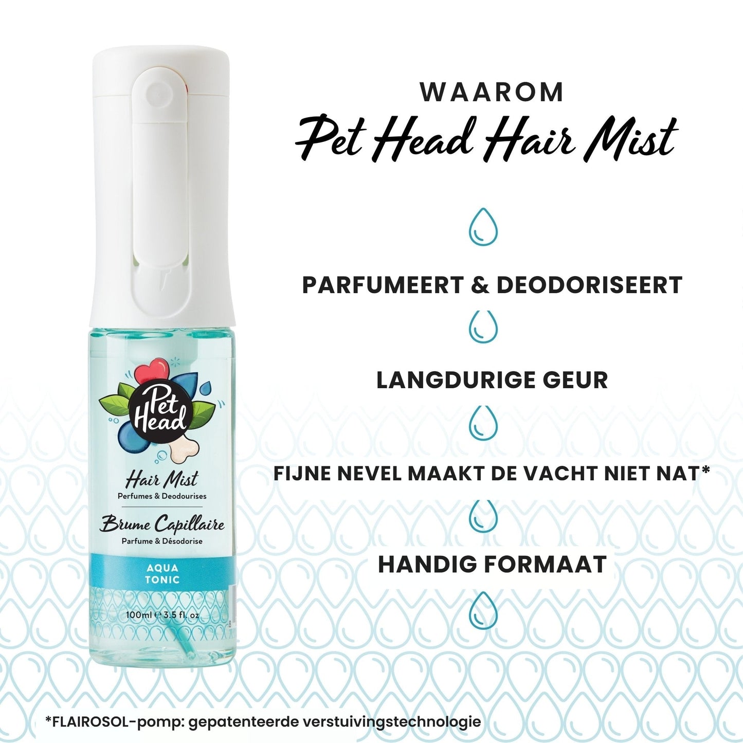 Pet Head Hair Mist Aqua Tonic Geurmist 100ml - Robustrise.nl