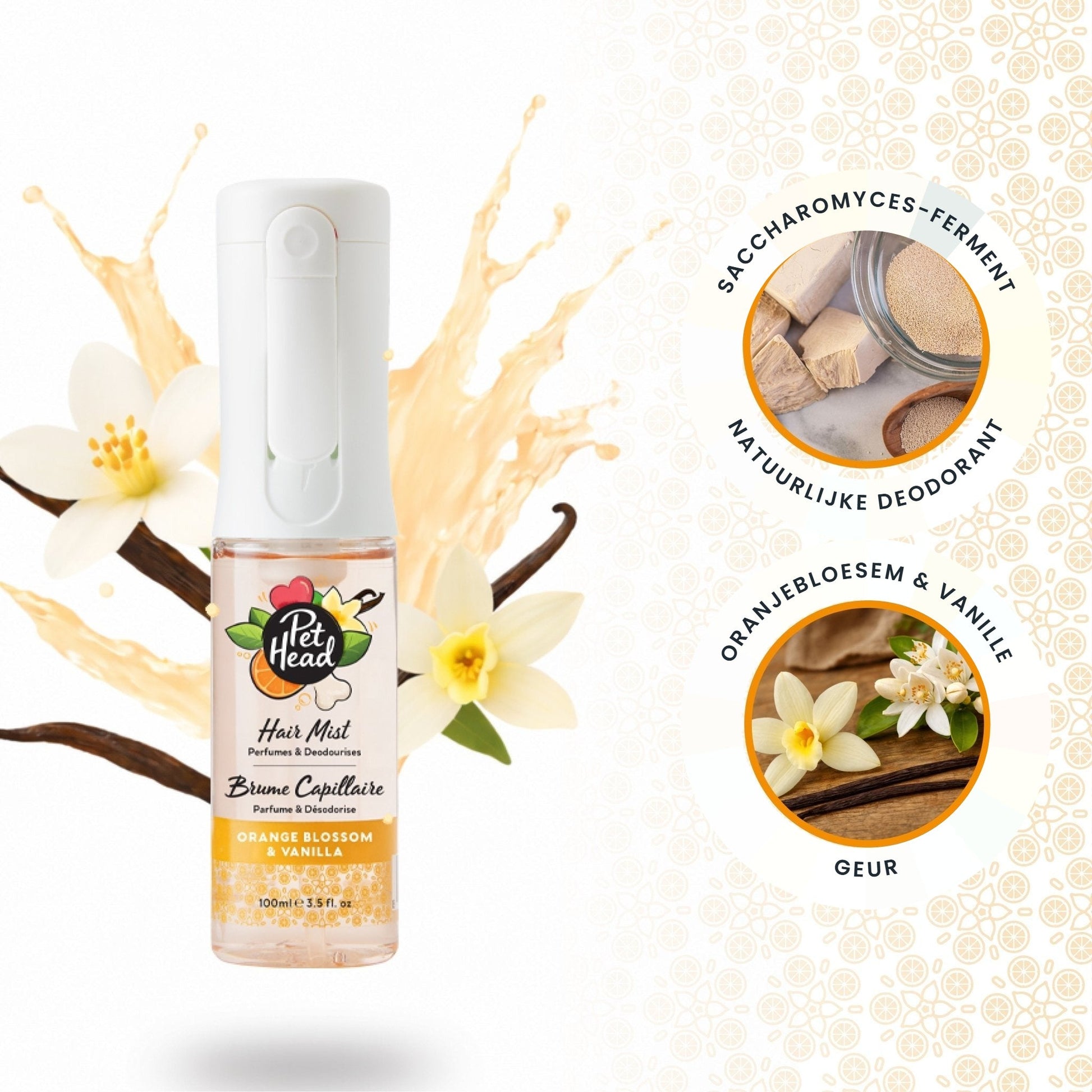 Pet Head Hair Mist Orange Blossom & Vanilla Geurmist 100ml - Robustrise.nl