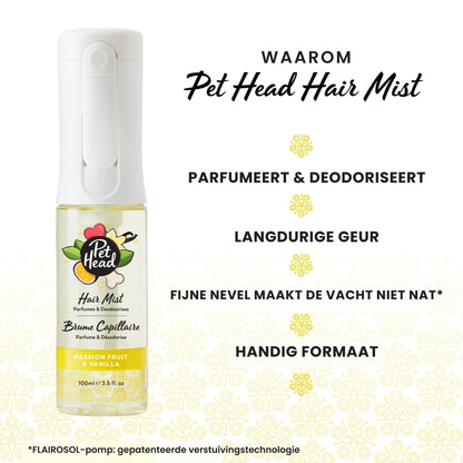 Pet Head Hair Mist Passion Fruit & Vanilla Geurmist 100ml - Robustrise.nl