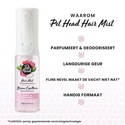 Pet Head Hair Mist Peony & Cashmere Geurmist 100ml - Robustrise.nl
