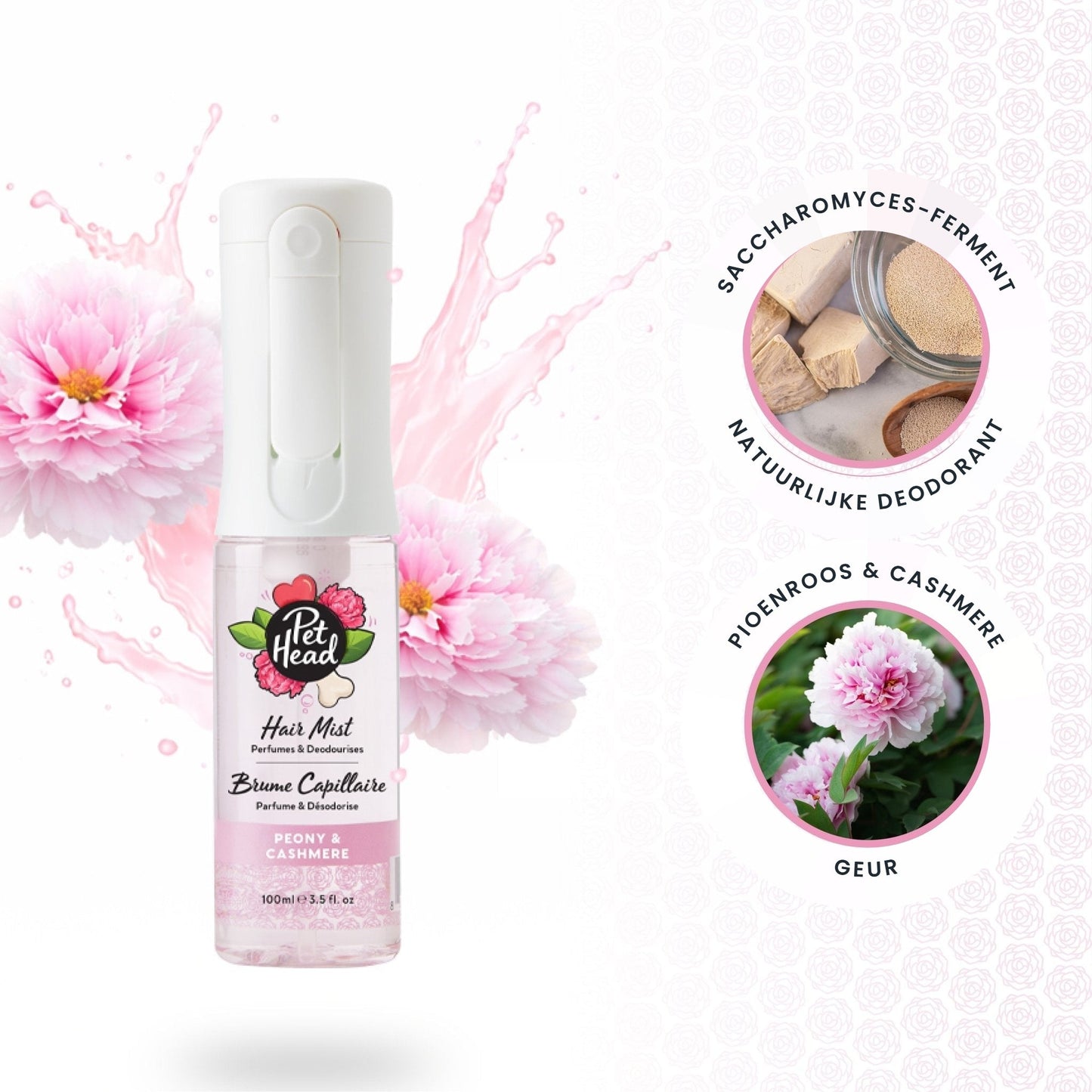 Pet Head Hair Mist Peony & Cashmere Geurmist 100ml - Robustrise.nl