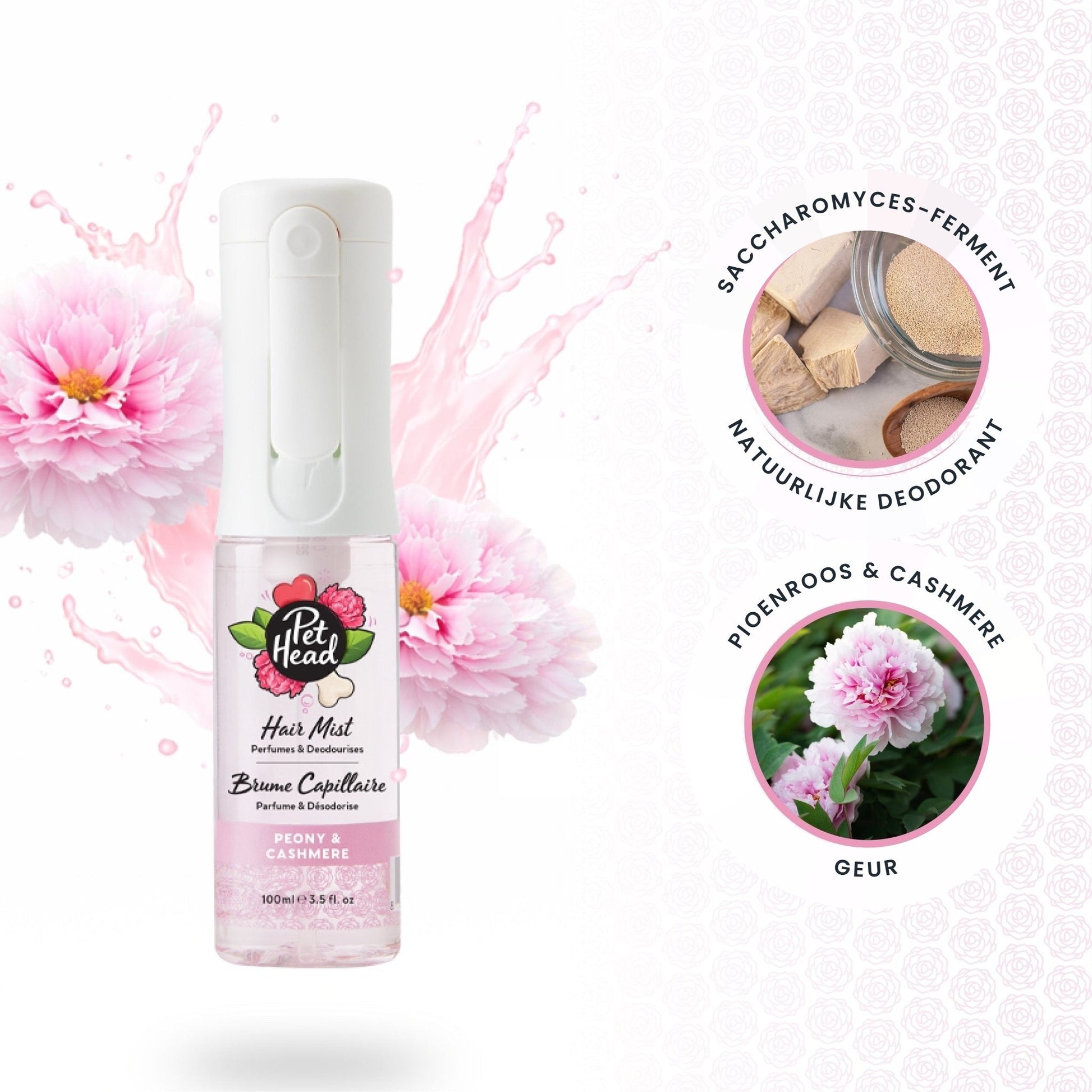 Pet Head Hair Mist Peony & Cashmere Geurmist 100ml - Robustrise.nl