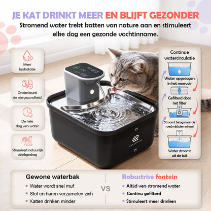 Pure Reign Kattenfontein 3,5L – Draadloos & Fluisterstil | Robustrise - Robustrise.nl