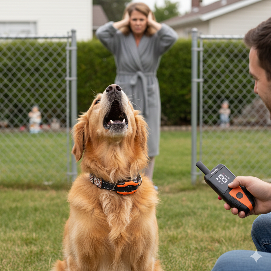 Hond blaft naar bezoekers