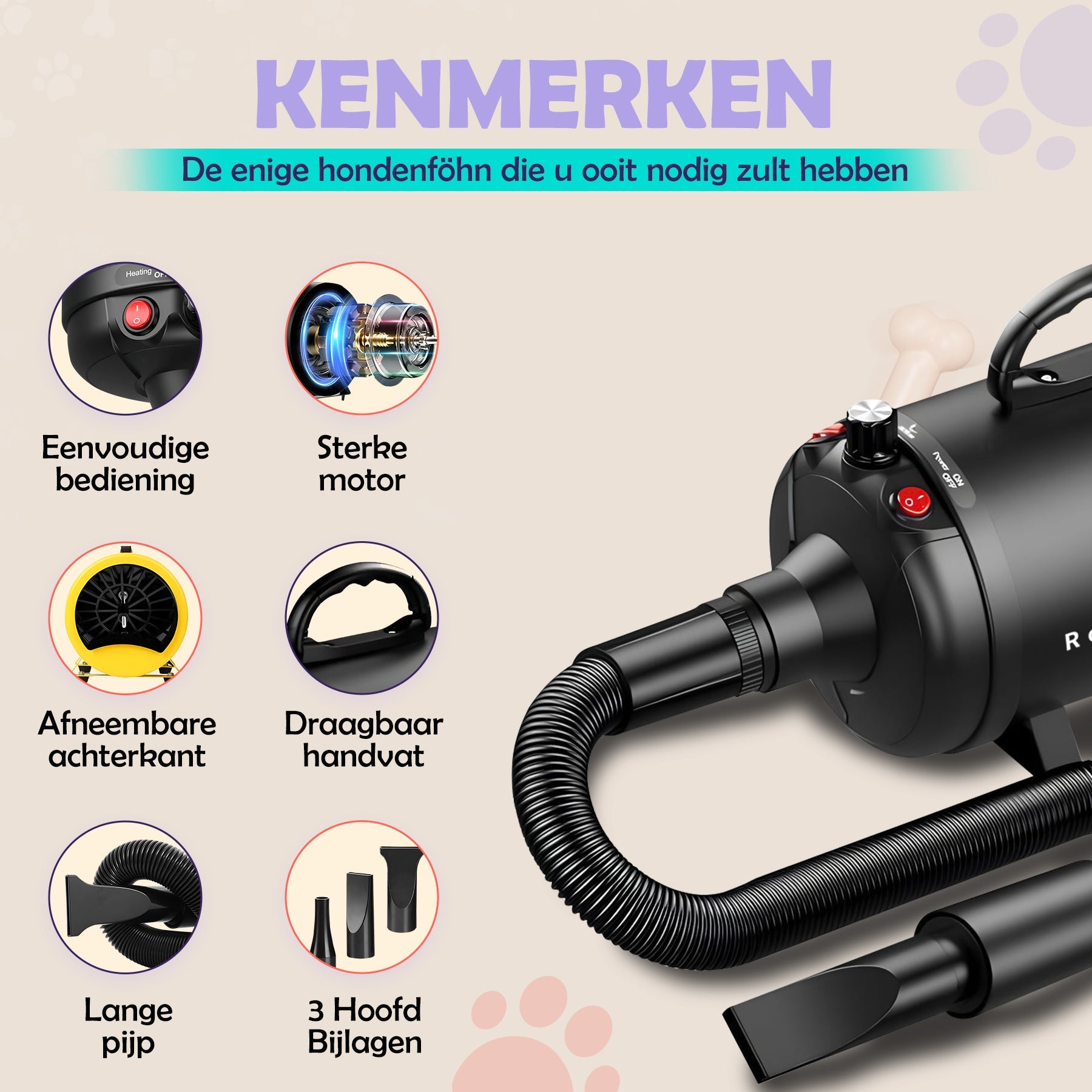 RobustRise 3800W Waterblazer – met Oorbescherming - Robustrise.nl