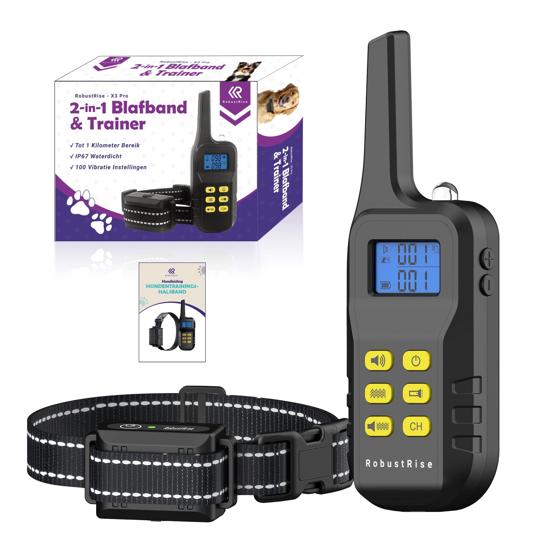 Robustrise X3 Pro anti blafband - Hondentrainer - Robustrise.nl