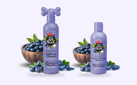 Witte Vacht Set: Pet Head Berry Bright whitening hondenshampoo en vlekkenverwijderaar
