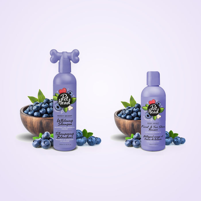 Witte Vacht Set: Pet Head Berry Bright whitening hondenshampoo en vlekkenverwijderaar